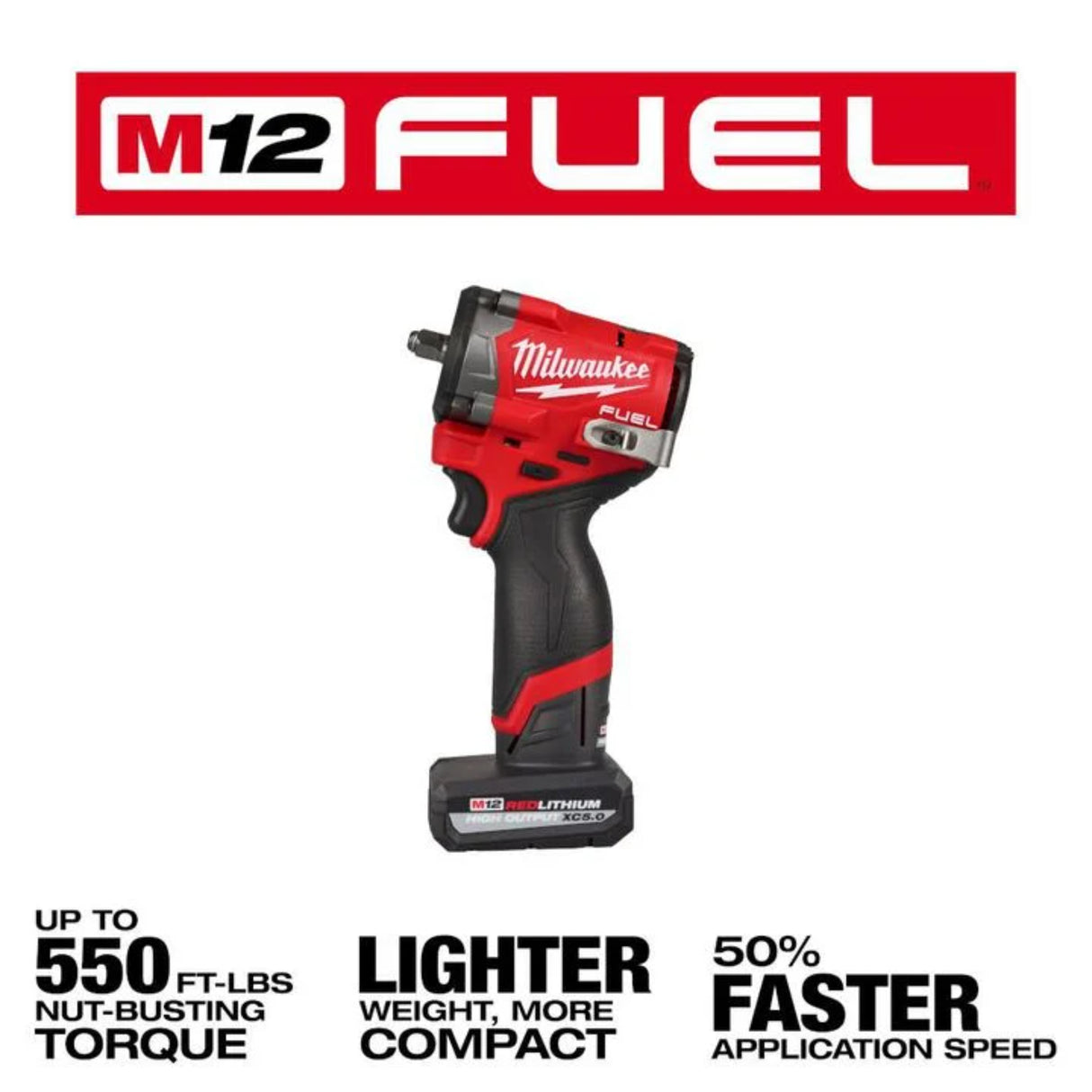 Milwaukee M12 FUEL Stubby 3/8 Inch Impact Wrench Kit