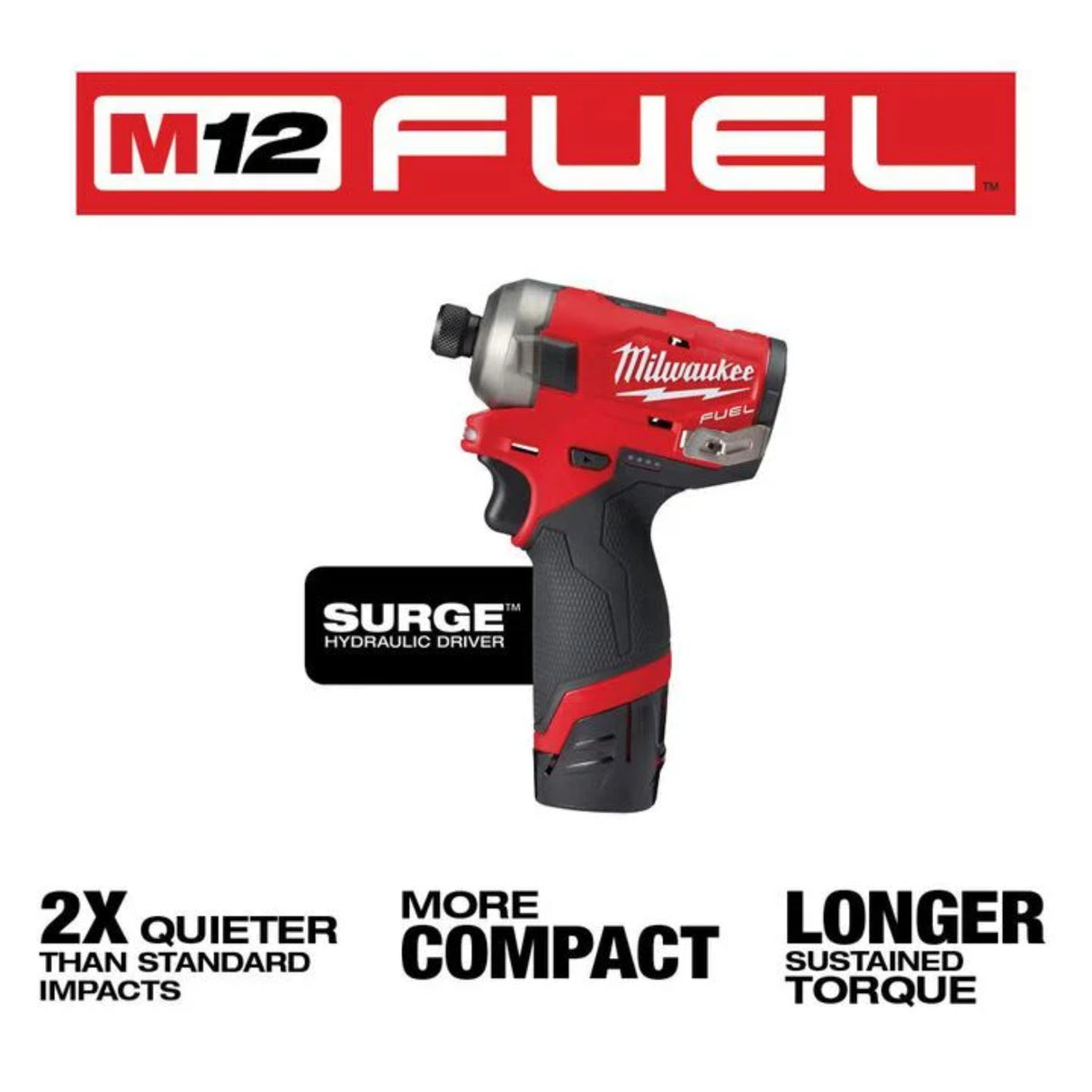 Milwaukee M12 FUEL SURGE 1/4 in. Hex Hydraulic Driver 2 Battery Kit