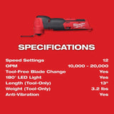 Milwaukee M12 FUELOscillating Multi-Tool Kit