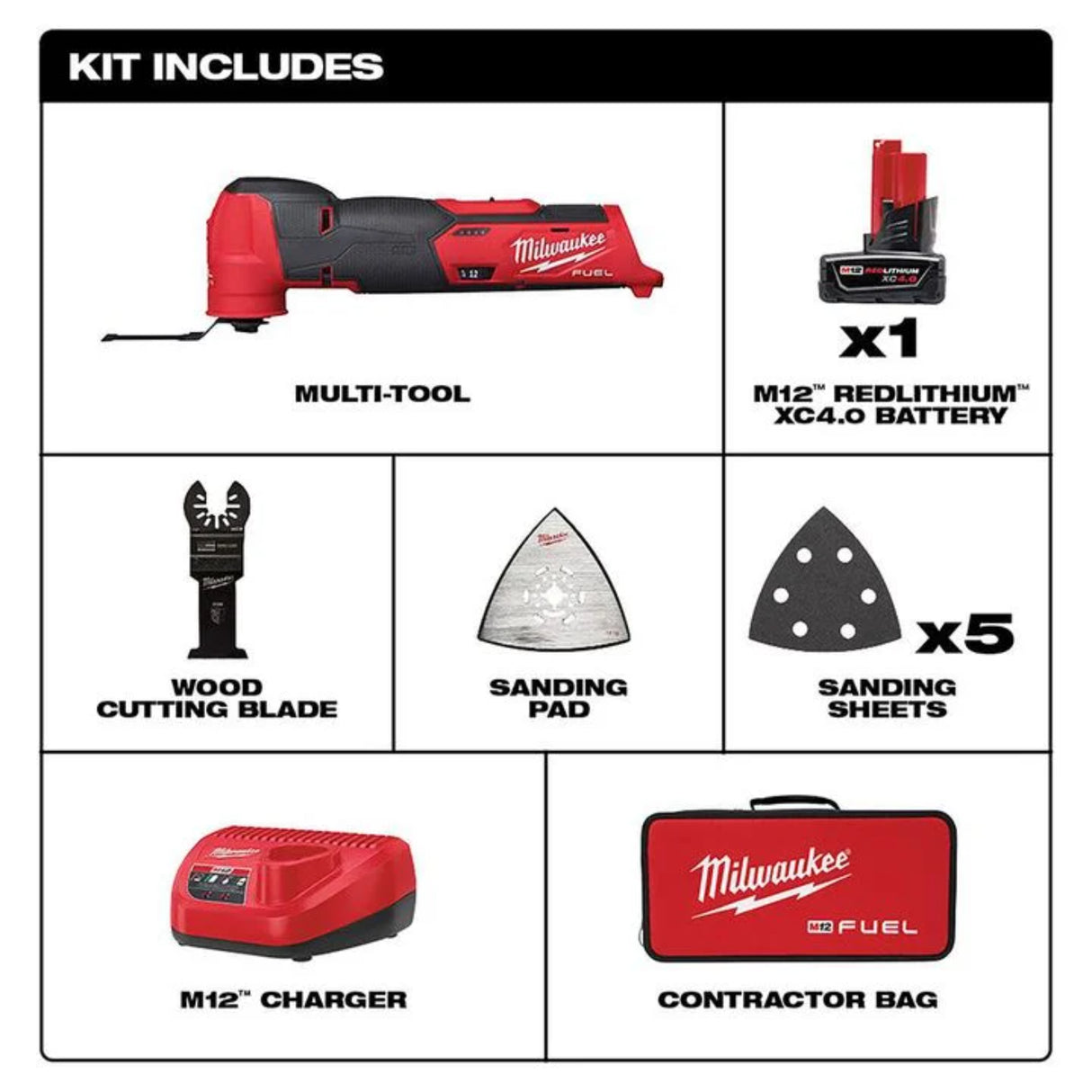 Milwaukee M12 FUELOscillating Multi-Tool Kit