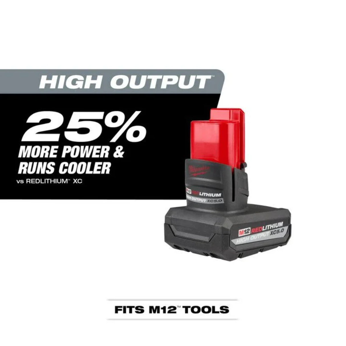 Milwaukee M12 REDLITHIUM XC 12V 5Ah Lithium Ion Power Tool Battery Pack