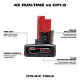 Milwaukee M12 REDLITHIUM XC 12V 6Ah Lithium Ion Power Tool Battery Pack