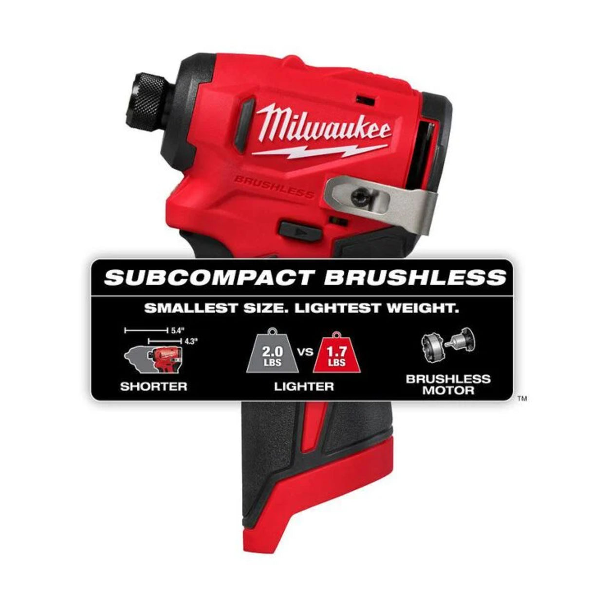 Milwaukee M12 Subcompact Brushless 1/4 Inch Hex Impact Driver (Bare Tool)
