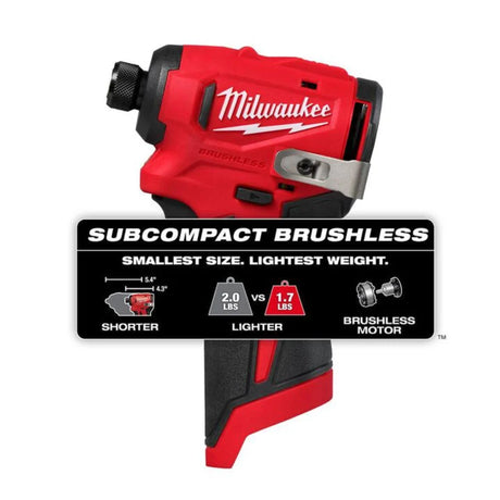 Milwaukee M12 Subcompact Brushless 1/4 Inch Hex Impact Driver (Bare Tool)