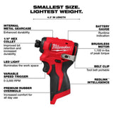 Milwaukee M12 Subcompact Brushless 1/4 Inch Hex Impact Driver (Bare Tool)