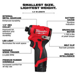 Milwaukee M12 Subcompact Brushless 1/4 Inch Hex Impact Driver Kit