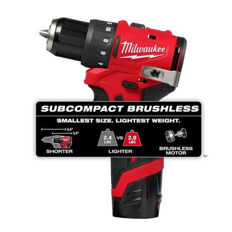 Milwaukee M12 Subcompact Brushless 3/8 Inch Drill/Driver Kit