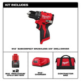 Milwaukee M12 Subcompact Brushless 3/8 Inch Drill/Driver Kit