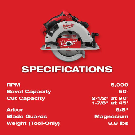 Milwaukee M18 Brushless 7-1/4 in. Circular Saw (Bare Tool)