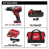 Milwaukee M18 Compact 1/2 In. Drill Driver Kit with Compact Batteries