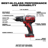 Milwaukee M18 Compact 1/2 in. Drill/Driver (Bare Tool)