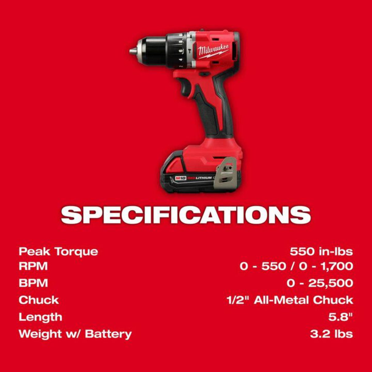 Milwaukee M18 Compact 1/2 in Hammer Drill/Driver Kit