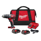 Milwaukee M18 Compact 1/2 in. Hammer Drill/Driver Kit with Compact Batteries