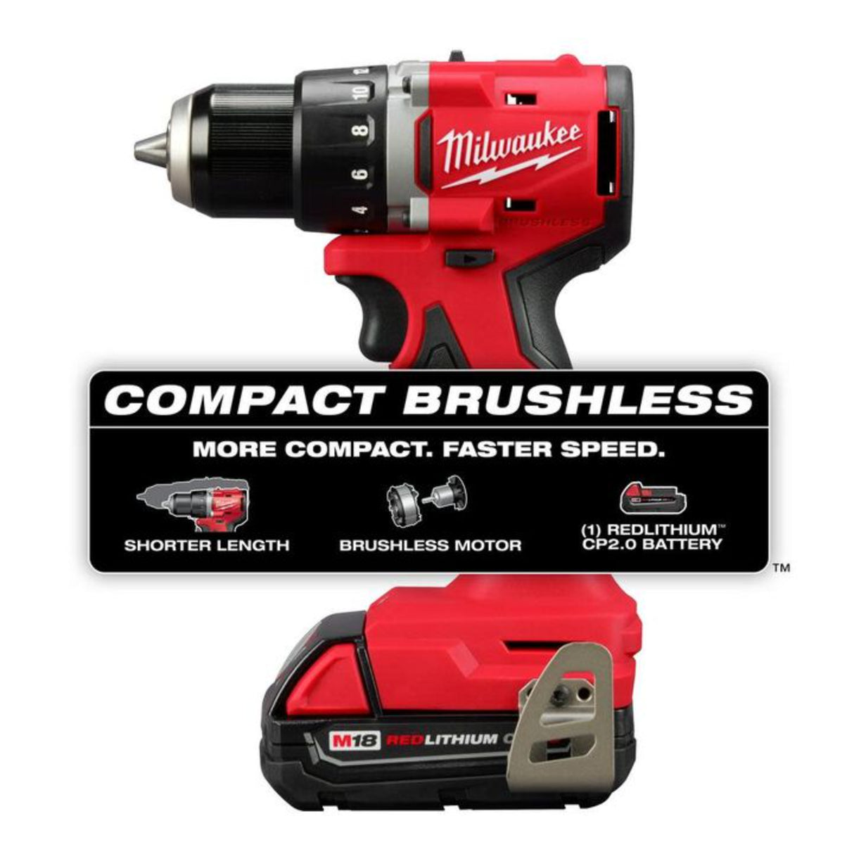 Milwaukee M18 Compact 1/2 Inch Drill/Driver Kit