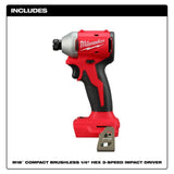 Milwaukee M18 Compact 1/4 in Hex 3-Speed Impact Driver (Bare Tool)