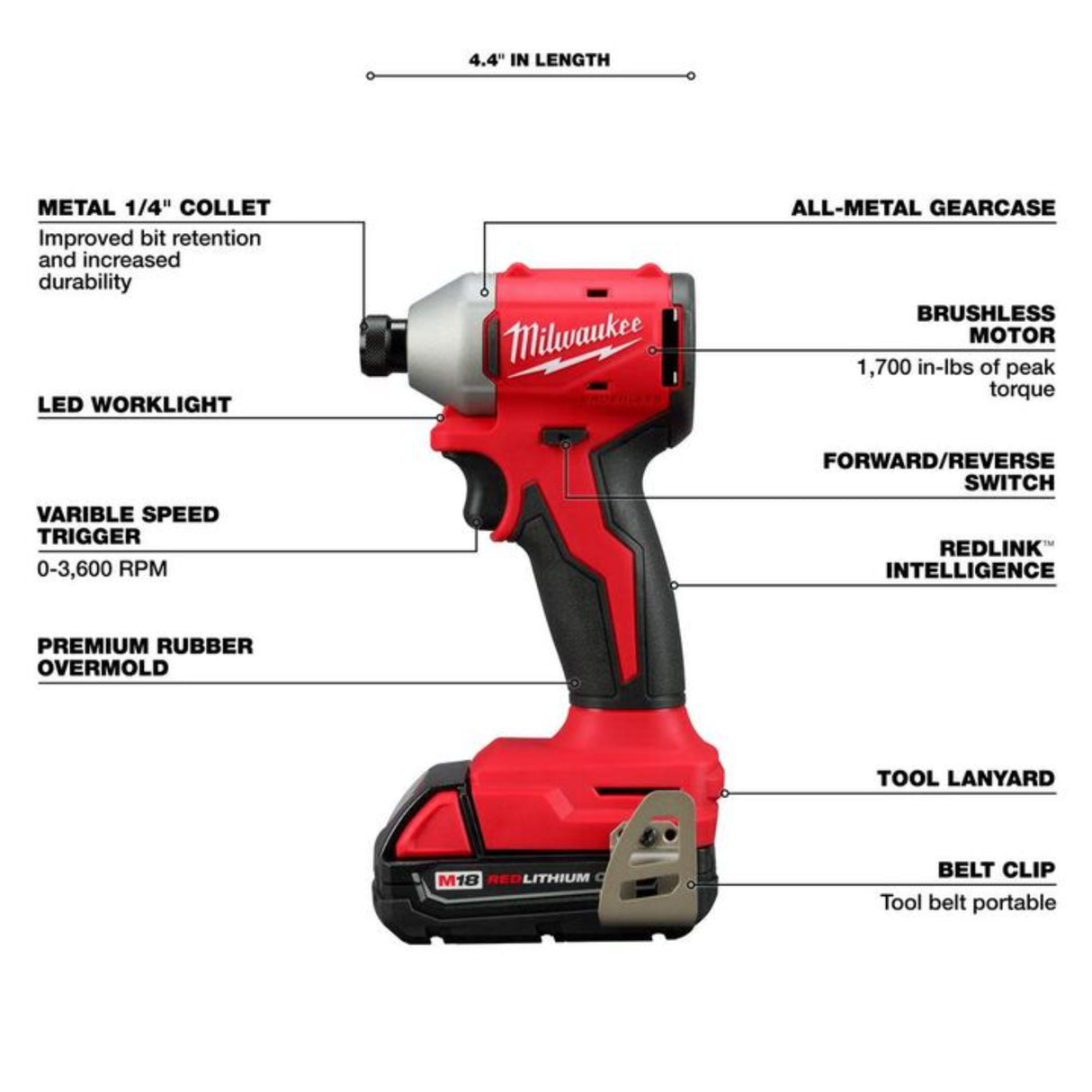 Milwaukee M18 Compact 1/4 Inch Hex Impact Driver Kit