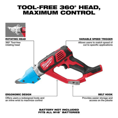 Milwaukee M18 Cordless 14 Gauge Double Cut Shear (Bare Tool)
