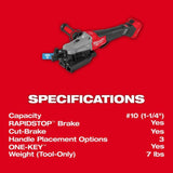 Milwaukee M18 FUEL #10 1-1/4 Inch Rebar Cutter (Bare Tool)