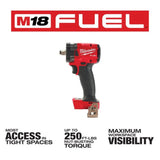 Milwaukee M18 FUEL 1/2 Compact Impact Wrench with Friction Ring (Bare Tool)