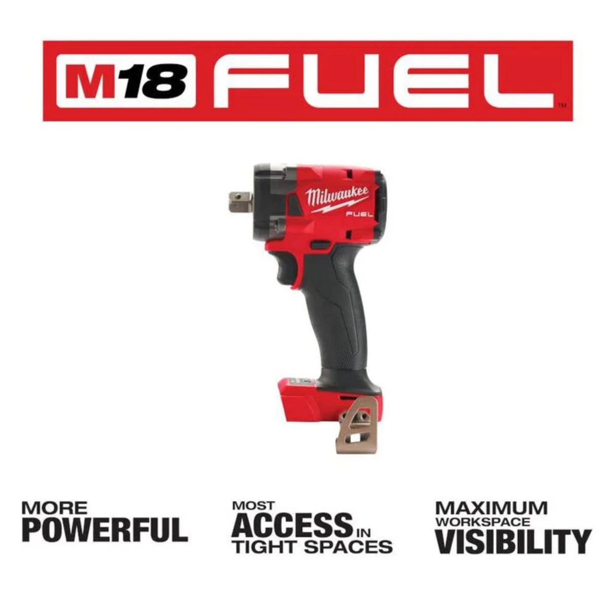 Milwaukee M18 FUEL 1/2 Compact Impact Wrench with Pin Detent (Bare Tool)