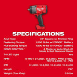 Milwaukee M18 FUEL 1/2 in High Torque Impact Wrench with Friction Ring (Bare Tool)
