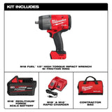 Milwaukee M18 FUEL 1/2in High Torque Impact Wrench with Friction Ring REDLITHIUM FORGE Kit