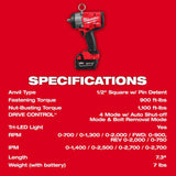 Milwaukee M18 FUEL 1/2in High Torque Impact Wrench with Pin Detent Kit
