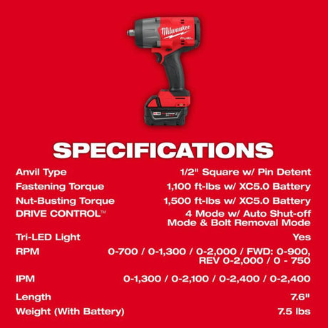Milwaukee M18 FUEL 1/2in HighTorque Impact Wrench & Grease Gun Combo Kit