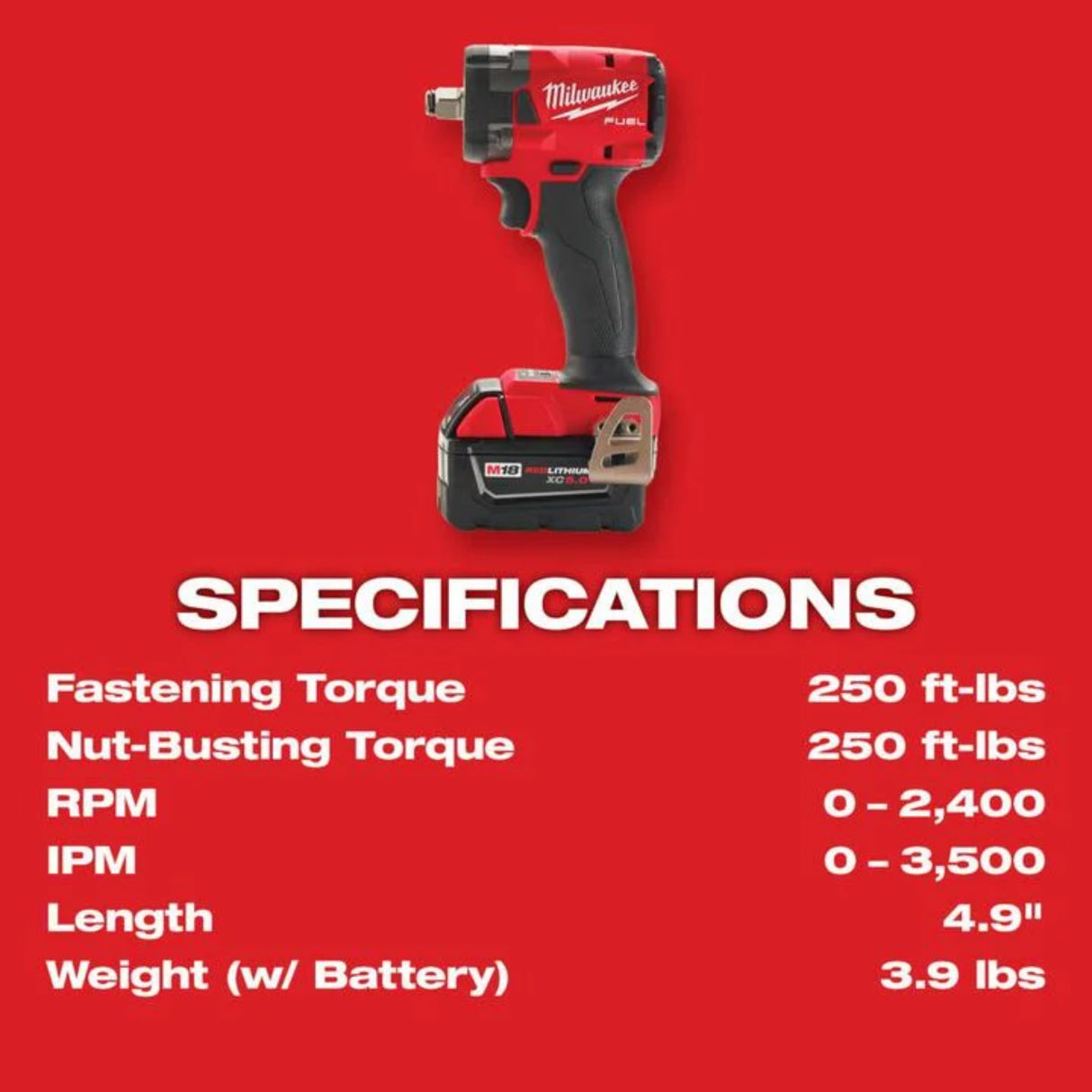 Milwaukee M18 FUEL 1/2inch Compact Impact Wrench with Friction Ring Kit