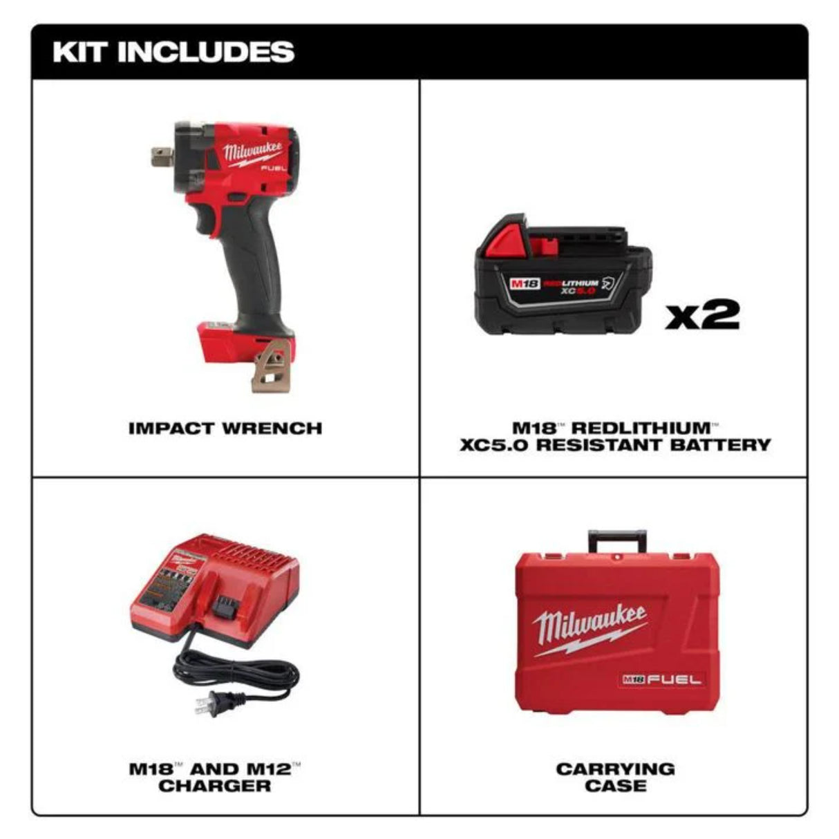 Milwaukee M18 FUEL 1/2inch Compact Impact Wrench with Pin Detent Kit