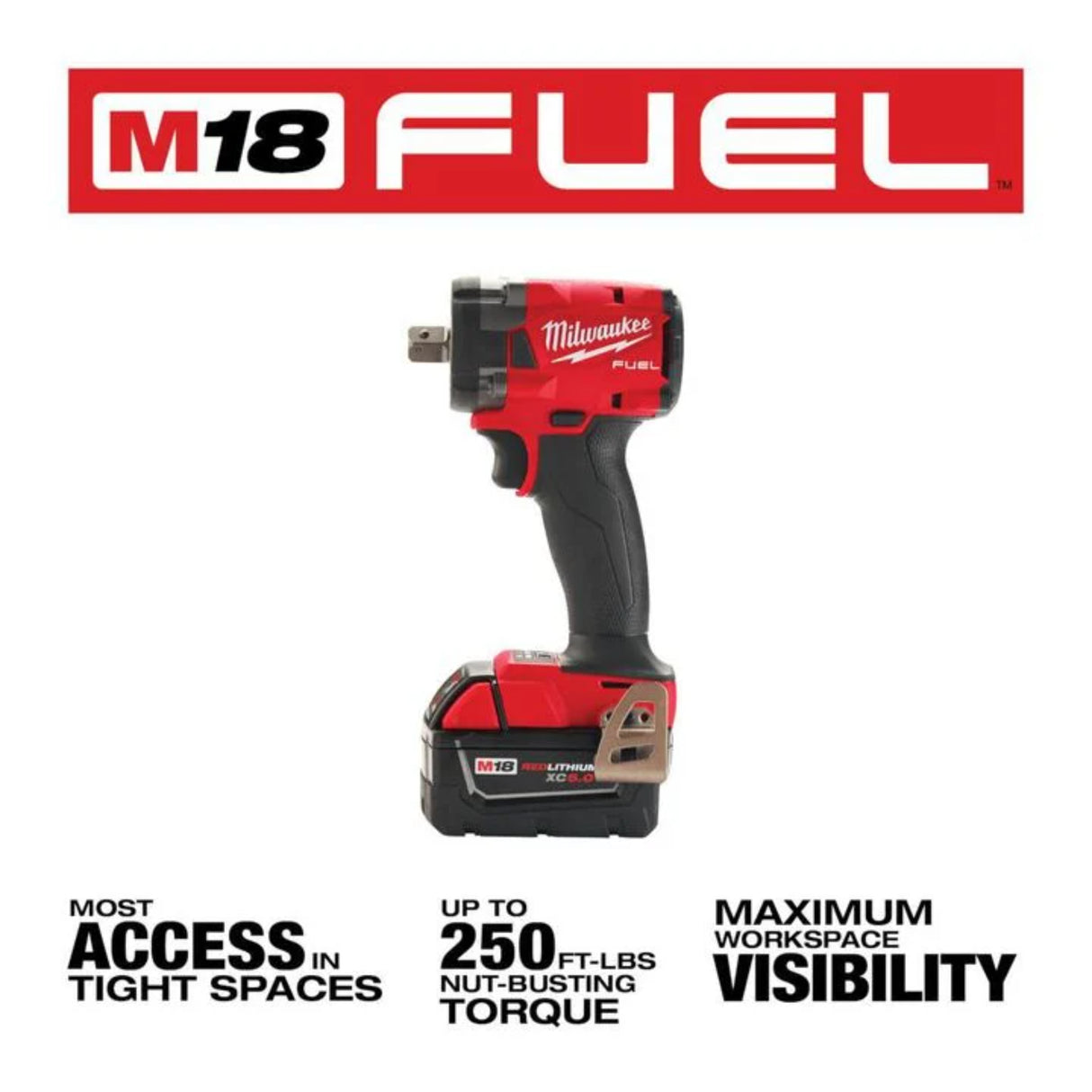 Milwaukee M18 FUEL 1/2inch Compact Impact Wrench with Pin Detent Kit
