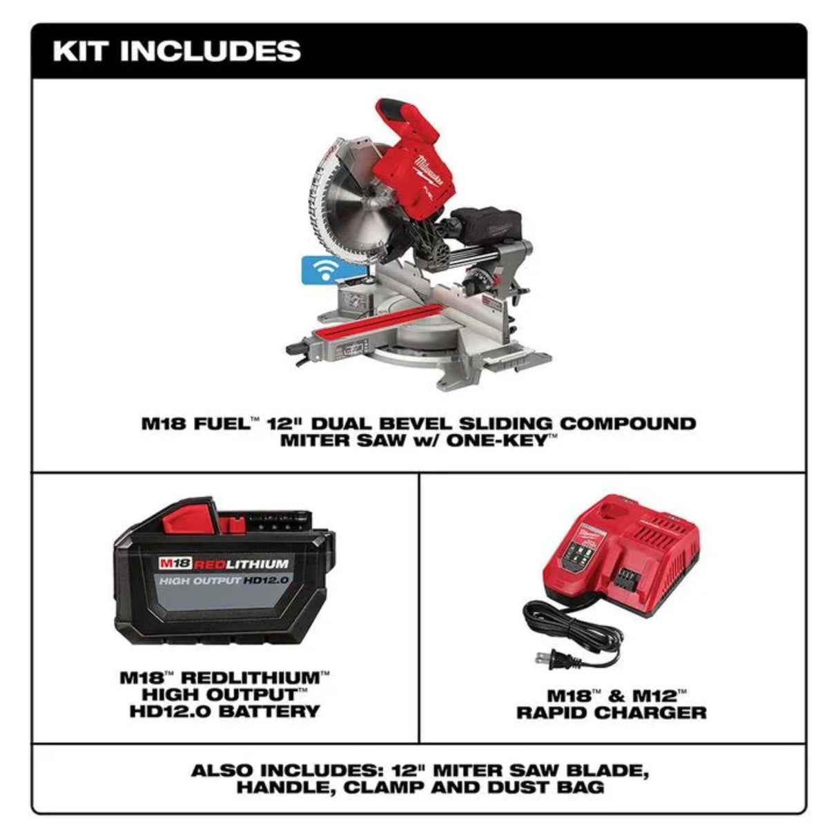 Milwaukee M18 FUEL 12inch Dual Bevel Sliding Compound Miter Saw - Kit
