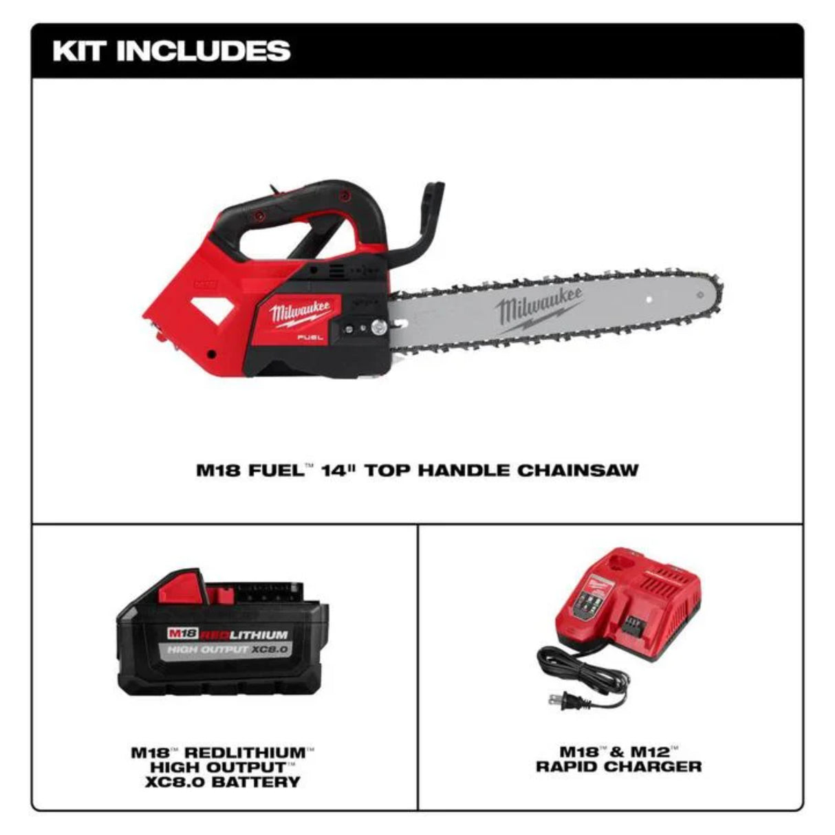 Milwaukee M18 FUEL 14inch Top Handle Chainsaw Kit