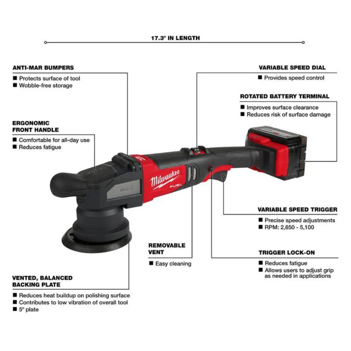 Milwaukee M18 FUEL 15mm Random Orbital Polisher Kit