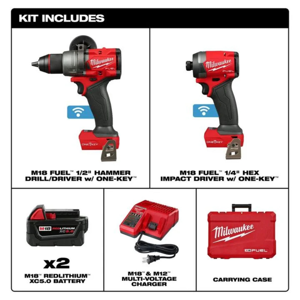 Milwaukee M18 FUEL 2 Tool Combo Kit with ONE-KEY