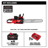 Milwaukee M18 FUEL 20 Inch Dual Battery Chainsaw Kit