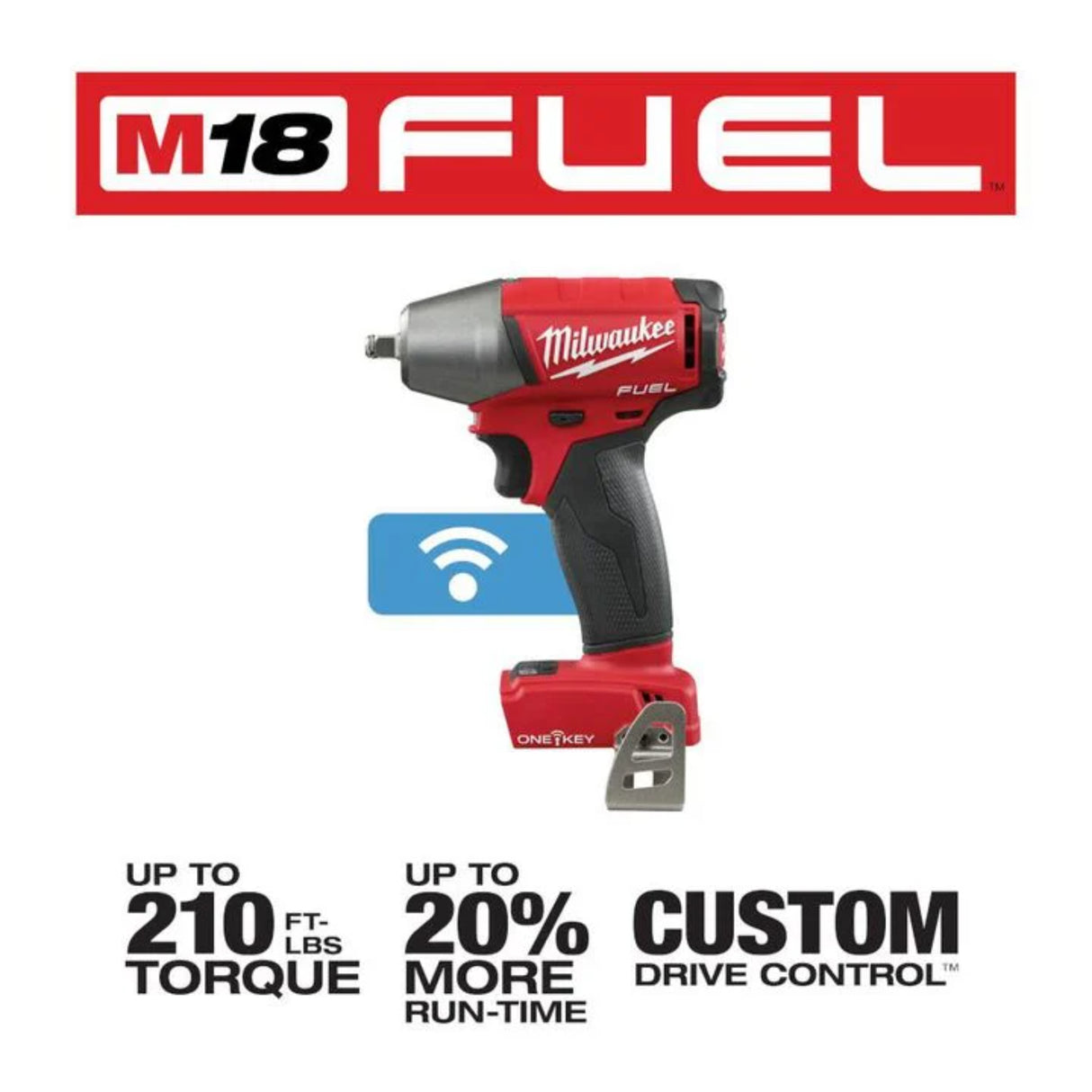 Milwaukee M18 FUEL 3/8 in. Compact Impact Wrench with Friction Ring with ONE-KEY (Bare Tool)