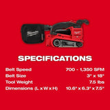 Milwaukee M18 FUEL 3inchx18inch Belt Sander (Bare Tool)