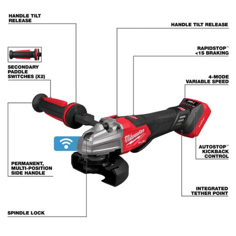 Milwaukee M18 FUEL 4-1/2 in / 5 in Dual-Trigger Braking Grinder (Bare Tool)