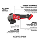 Milwaukee M18 FUEL 4 1/2 In. / 5 In. Variable Speed Braking Grinder with No Lock Paddle Switch (Bare Tool)
