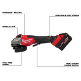 Milwaukee M18 FUEL 4-1/2 Inch-6 Inch Braking Grinder, Paddle Switch Kit