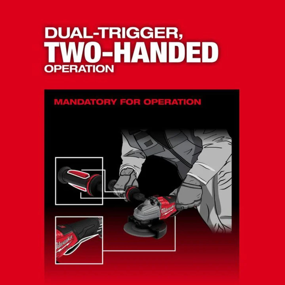 Milwaukee M18 FUEL 4 1/2 Inch - 6 Inch Dual Trigger Braking Grinder Paddle Switch with ONE KEY (Bare Tool)