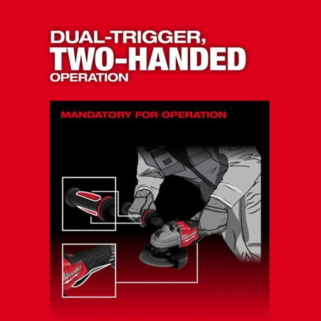 Milwaukee M18 FUEL 4 1/2 Inch - 6 Inch Dual Trigger Braking Grinder Paddle Switch with ONE KEY (Bare Tool)