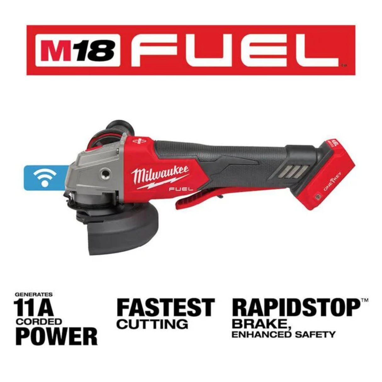 Milwaukee M18 FUEL 4 1/2inch / 5inch Braking Grinder Paddle Switch No Lock (Bare Tool)