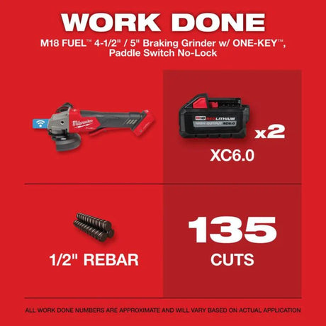 Milwaukee M18 FUEL 4 1/2inch / 5inch Braking Grinder Paddle Switch No Lock Kit