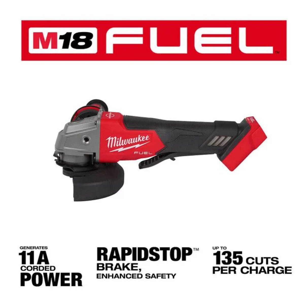 Milwaukee M18 FUEL 4-1/2inch / 5inch Grinder Paddle Switch No-Lock (Bare Tool)