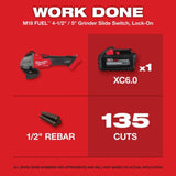 Milwaukee M18 FUEL 4-1/2inch / 5inch Grinder Slide Switch Lock-On (Bare Tool)
