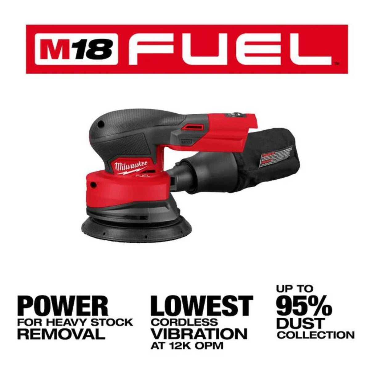 Milwaukee M18 FUEL 5 Inch Random Orbital Sander (Bare Tool)