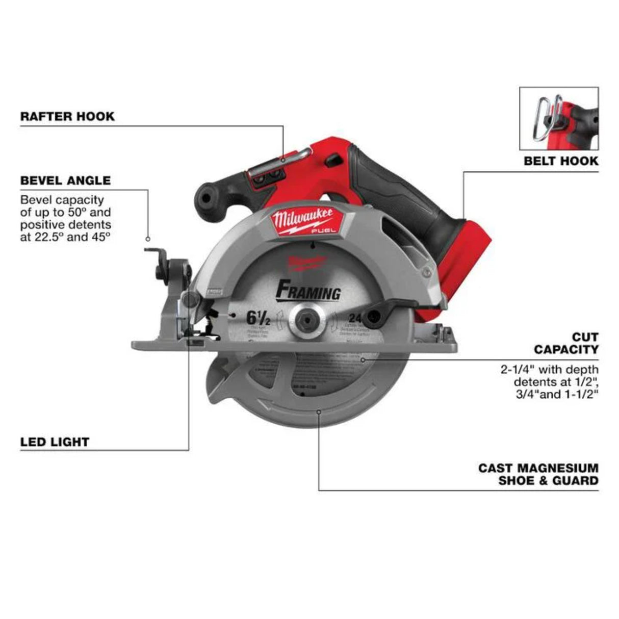 Milwaukee M18 FUEL 6-1/2 Inch Circular Saw (Bare Tool)