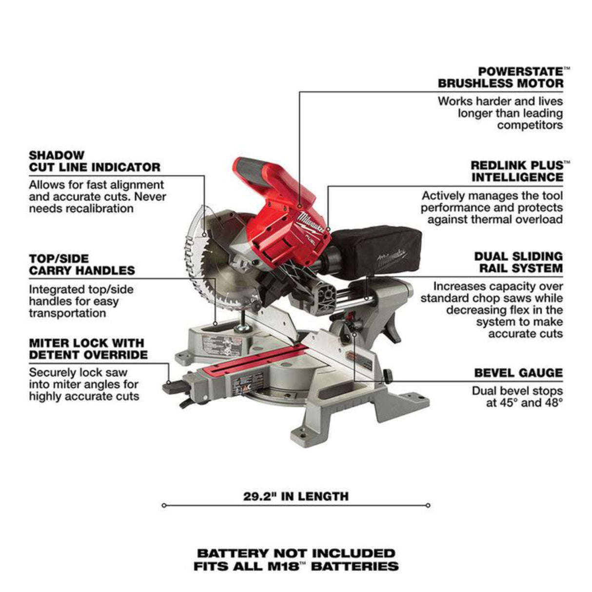 Milwaukee M18 FUEL 7-1/4 in. Dual Bevel Sliding Compound Miter Saw (Bare Tool)